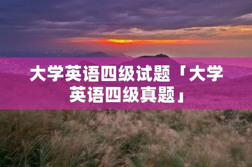 大学英语四级试题「大学英语四级真题」