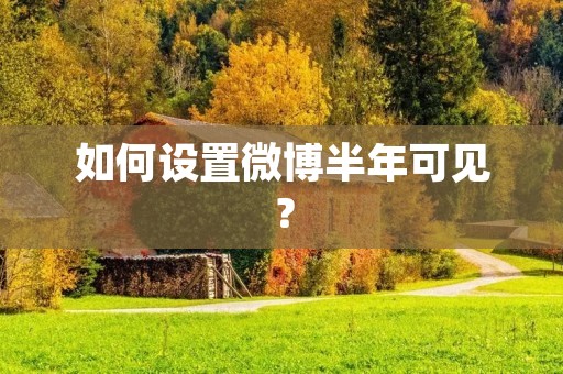 如何设置微博半年可见？