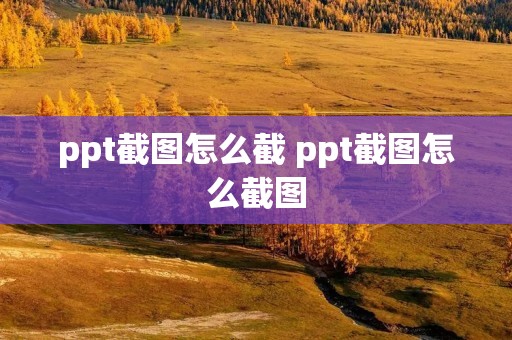 ppt截图怎么截 ppt截图怎么截图