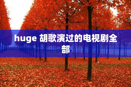 huge 胡歌演过的电视剧全部 huge 胡歌演过的电视剧全部