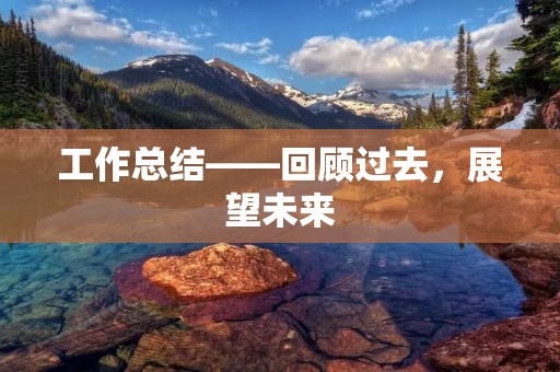工作总结——回顾过去,展望未来