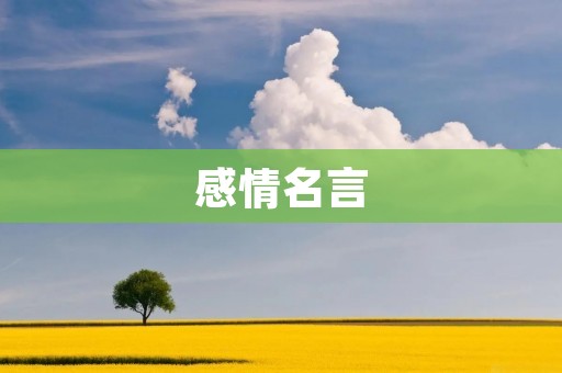 感情名言：用心感知，用爱呵护