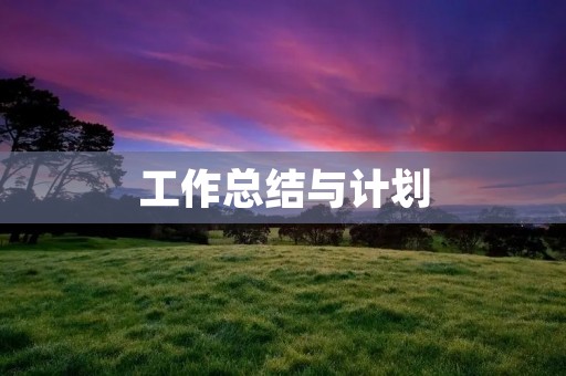 工作总结与计划