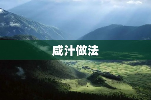咸汁做法：让你的菜肴味道更加鲜美
