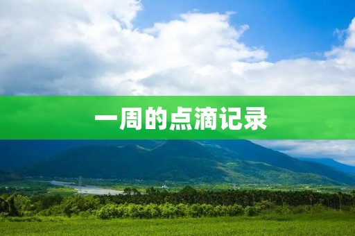 一周的点滴记录 一周的点滴记录