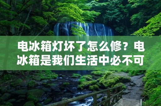 电冰箱灯坏了怎么修？电冰箱是我们生活中必不可少的家电之一，它可以为我们提供新鲜的食物和饮料。然而，在使用电冰箱时，有时候我们会发现电冰箱的灯不亮了。这时候，我们该怎么办呢？下面，本文将为大家介绍一些关于电冰箱灯坏了怎么修的方法。