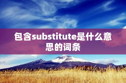 包含substitute是什么意思的词条 包含substitute是什么意思的词条