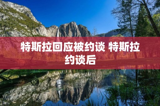 特斯拉回应被约谈 特斯拉约谈后