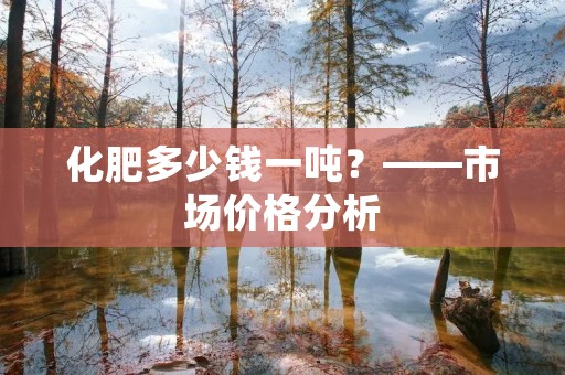 化肥多少钱一吨？——市场价格分析