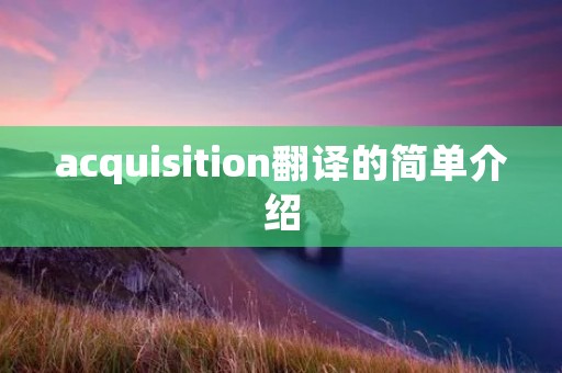 acquisition翻译的简单介绍