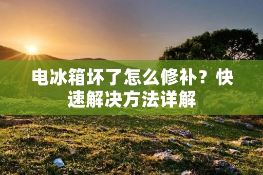 电冰箱坏了怎么修补？快速解决方法详解
