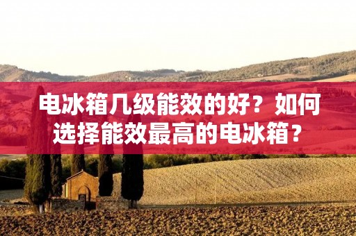 电冰箱几级能效的好？如何选择能效最高的电冰箱？