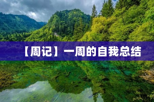 【周记】一周的自我总结