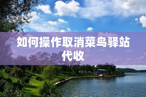 如何操作取消菜鸟驿站代收 如何操作取消菜鸟驿站代收