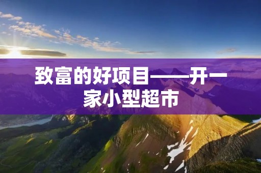 致富的好项目——开一家小型超市