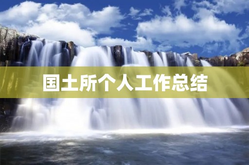 国土所个人工作总结:在工作中不断提升自我