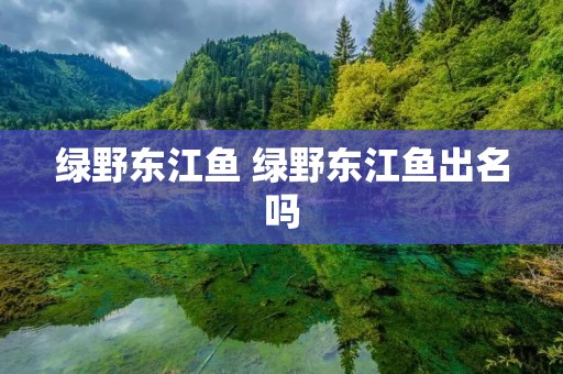 绿野东江鱼 绿野东江鱼出名吗