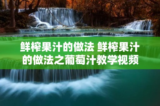 鲜榨果汁的做法 鲜榨果汁的做法之葡萄汁教学视频