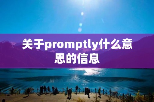 关于promptly什么意思的信息