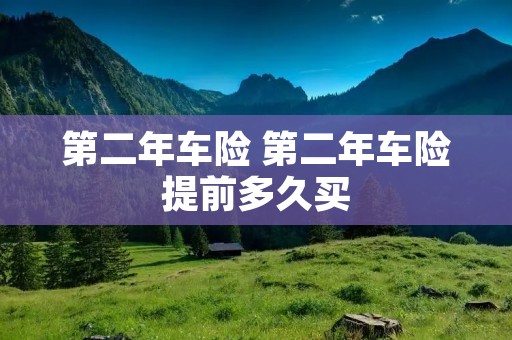 第二年车险 第二年车险提前多久买