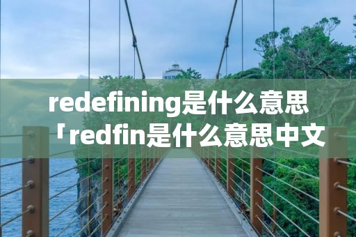 redefining是什么意思「redfin是什么意思中文」