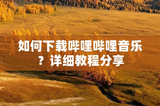 如何下载哔哩哔哩音乐？详细教程分享