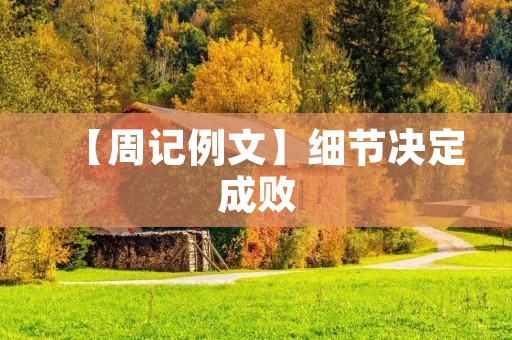 【周记例文】细节决定成败 【周记例文】细节决定成败