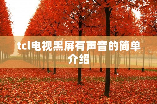 tcl电视黑屏有声音的简单介绍