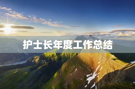 护士长年度工作总结