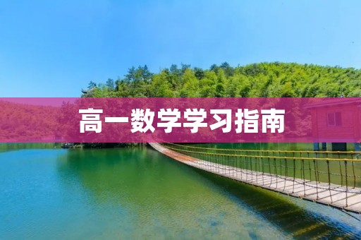 高一数学学习指南 高一数学学习指南
