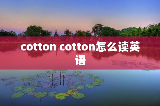 cotton cotton怎么读英语