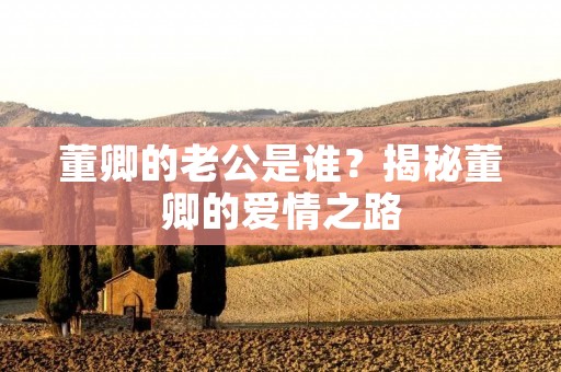 董卿的老公是谁?揭秘董卿的爱情之路