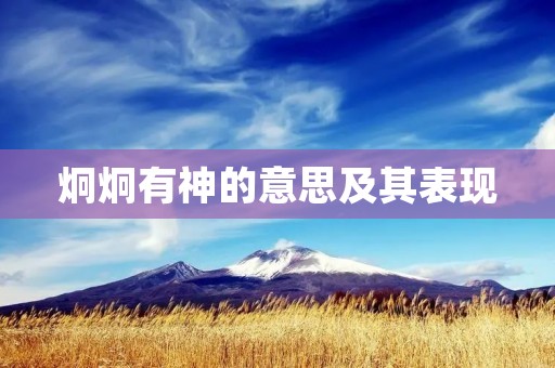 炯炯有神的意思及其表现