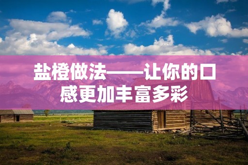 盐橙做法——让你的口感更加丰富多彩