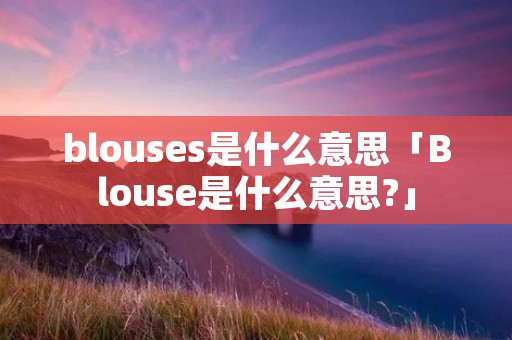 blouses是什么意思「Blouse是什么意思?」