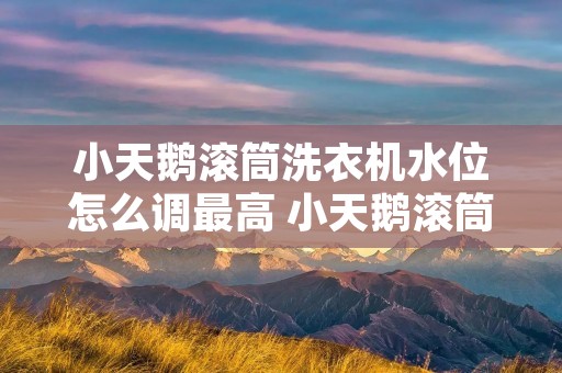 小天鹅滚筒洗衣机水位怎么调最高 小天鹅滚筒洗衣机怎么调水位最多 小天鹅滚筒洗衣机水位怎么调最高 小天鹅滚筒洗衣机怎么调水位最多