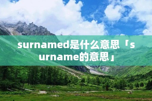surnamed是什么意思「surname的意思」