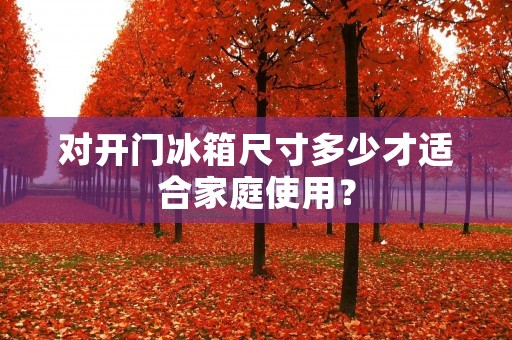 对开门冰箱尺寸多少才适合家庭使用? 对开门冰箱尺寸多少才适合家庭使用?