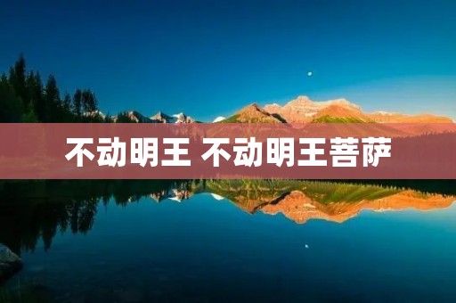 不动明王 不动明王菩萨