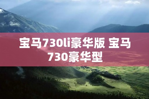 宝马730li豪华版 宝马730豪华型 宝马730li豪华版 宝马730豪华型