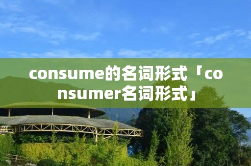consume的名词形式「consumer名词形式」 consume的名词形式「consumer名词形式」