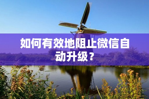 如何有效地阻止微信自动升级? 如何有效地阻止微信自动升级?