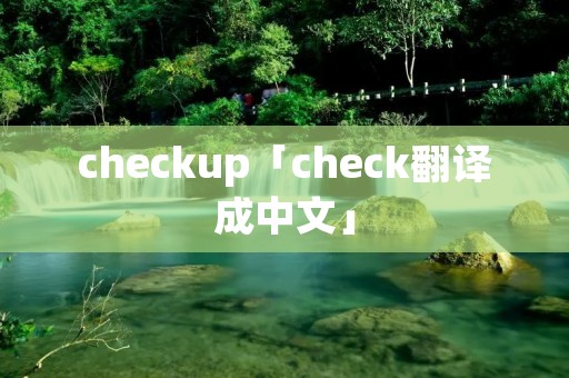 checkup「check翻译成中文」