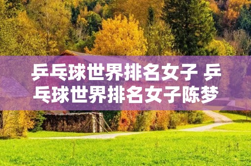 乒乓球世界排名女子 乒乓球世界排名女子陈梦
