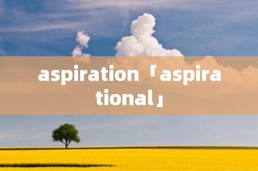 aspiration「aspirational」 aspiration「aspirational」