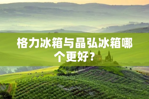 格力冰箱与晶弘冰箱哪个更好？