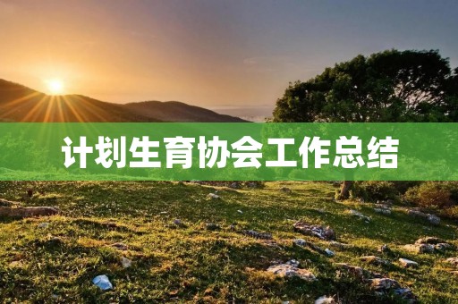 计划生育协会工作总结