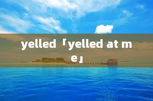yelled「yelled at me」