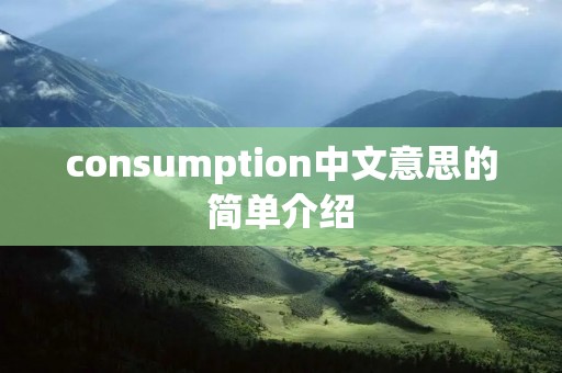 consumption中文意思的简单介绍 consumption中文意思的简单介绍