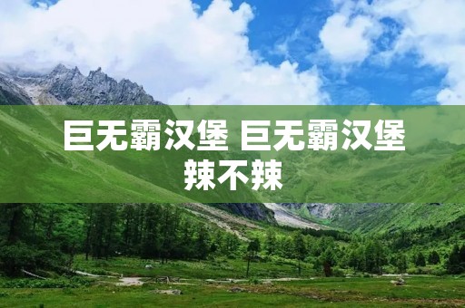 巨无霸汉堡 巨无霸汉堡辣不辣